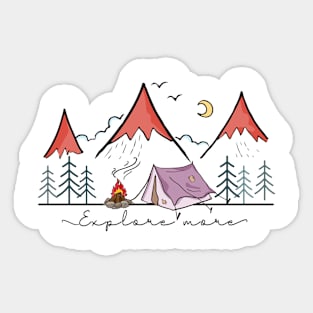 explore more Explore the Wild Camping Adventure Novelty Gift Sticker